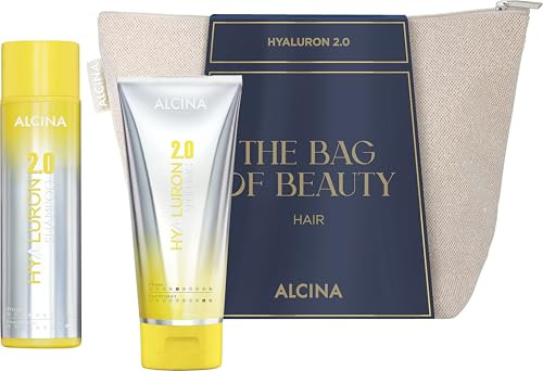 ALCINA Geschenkset Hyaluron 2.0 Haar - beinhaltet 1x Hyaluron 2.0 Shampoo & 1x Hyaluron 2.0 Spülung | 1x 250 ml & 1x 200 ml | Glanz und Pflege | Für geschmeidiges Haar | Mit Hyaluron | Mit Hitzeschutz