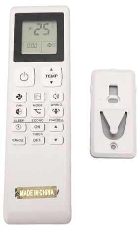 Plyisty 3P593972-1E AC Remote Control with Wall Mount Bracket, ABS Material, Full Function Access, Easy Use for Air Conditioner, 2 X AAA Batteries