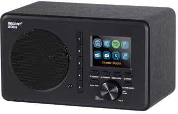 Ferguson Regent i200s Radio Internet WLAN con Bluetooth, FM/DAB/DAB+ Radio UHF, Spotify Connect, Radiosveglia, Equalizzatore, Display a colori, USB, AUX-IN, Sleep Timer, Controllo App, Telecomando