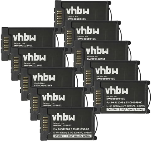 vhbw 10x Akku kompatibel mit Mitel 612d | 622d, 632d, 620d, 622dt, 610d, 612dt, 630d, 600d schnurlos Festnetz Telefon (800 mAh, 3,7 V, Li-Ion)