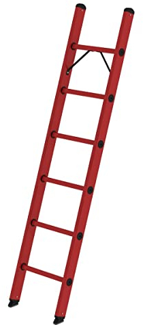 Vollkunststoff-Anlegeleiter, 6 Sprossen Arbeitshöhe ca. 3 m