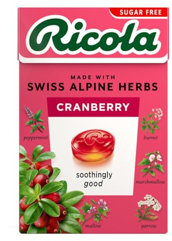 Ricola Cranberry Sugar Free Swiss Herb Drops, 45g