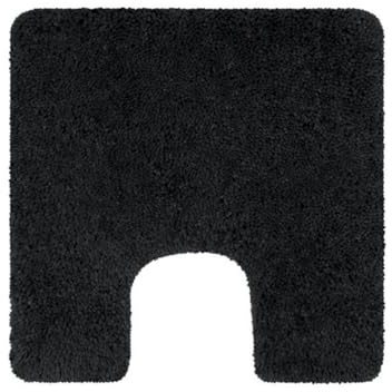 Spirella Highland Mikrofaser-Badematte – rutschfest, schnelltrocknend und waschbar – 100% weiches und strapazierfähiges Polyester – Schwarz – 55 x 55 cm