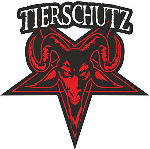 Wetterfester Aufkleber Tierschutz 11 cm Satan Teufel 666 Gothic Pentagramm