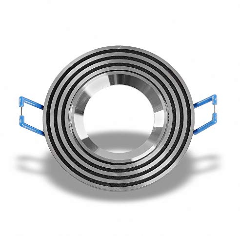 Mextronic Deckeneinbauring-GU10: Deckeneinbaurahmen schwenkbar schwarze Ringe rund 6342 Ø 73mm aus Aluminium für GU10 MR16 GU5,3 G4 LED Spot, LED Spot, normale Halogen