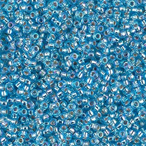MIYUKI rond japonais Creative-Beads Rocailles Perles en Verre de 11 environ 23 g 12,7 cm Tube, Aqua Aquamarine Silver Lined