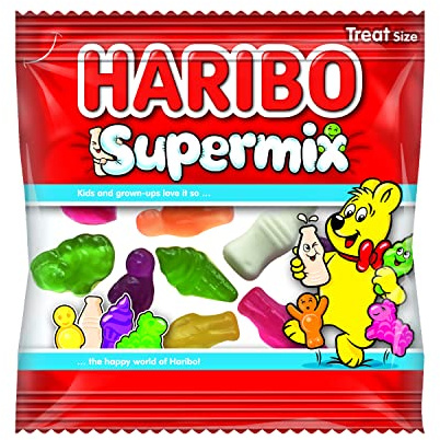 HARIBO Supermix – Assorted Gummy Sweets – Multipack – 100 x 16g Mini Bags