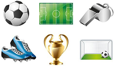 6 Fan-Sticker und Tattoos * FUSSBALL * für eine Kinder-Party oder Kindergeburtstag