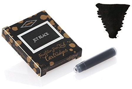 Diamine Ink Cartridges 6's Small International Size Jet Black