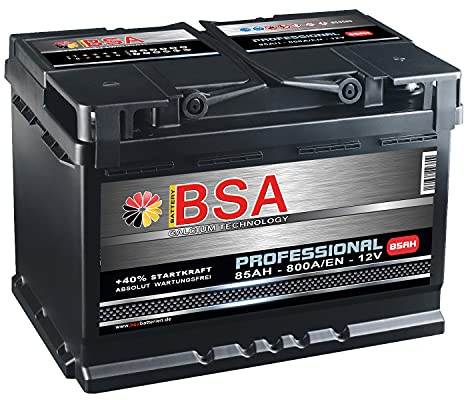 BSA Autobatterie 85Ah 12V 800A/EN ersetzt 70Ah 72Ah 74Ah 75Ah 77Ah 80Ah