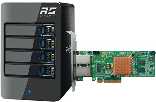 4 Alloggiamenti Raid Raid Bay/SATA 6Gb / S Hardware di Bay Rocketstor, 4 Alloggiamenti per Unità Hdd/Ssd Hot Swap, Fino a 32 Tb di Spazio di Archiviazione