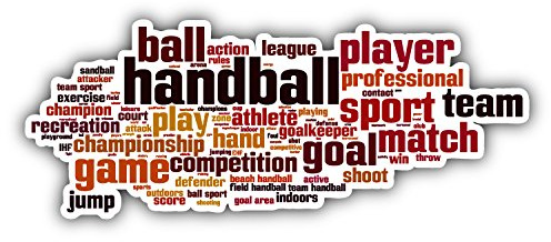 Handball Word Cloud Hochwertigen Auto-Autoaufkleber 15 x 8 cm