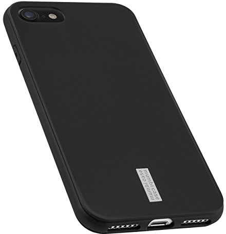 mumbi Hülle kompatibel mit iPhone SE 2022 / SE 2020 / 7 / 8 Handy Case Handyhülle, anthrazit mit grauem Streifen