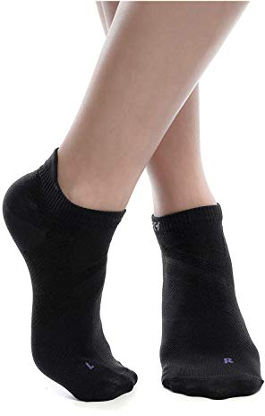 ZaTech kurze Plantarfasziitis Socken, Kompression Socken, Stützsocken, für Damen und Herren (Schwarz, L, 41-43)