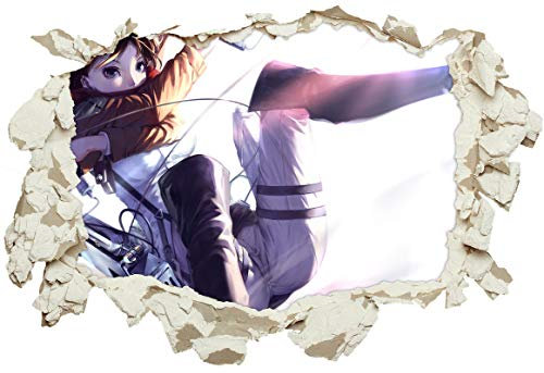 Unified Distribution Anime & Manga - Shingeki no Kyojin Attack on Titan - Wandtattoo mit 3D Effekt, Aufkleber für Wände und Türen Größe: 92x61 cm, Stil: Durchbruch