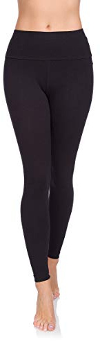 SOFTSAIL Leggings 95% Cotton Womens Leggings High Waist Leggings Full Length Ladies High Waisted Leggings Tummy Control Lady Legging Stretchy Pants Free Time Relax Walking