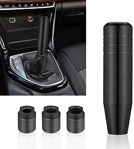 TOMALL 13cm Car Gear Stick Schaltknöpfe verlängerter gewichteter Aluminiumlegierungs-Auto-Schaltkopfknopf M8 M10 M12 Schraubwagen Universal-Schaltgetriebe (Schwarz)