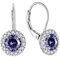 JO WISDOM Damen Hängende Ohrringe Runde Silber 925 mit 3A Zirkonia Dezember Geburtsstein Tansanit Farbe Kristall,Schmuck für Frauen