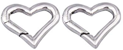 EXCEART Schnappverschluss Für Schlüsselbund 2PCS Herz Frühling Schnallen Edelstahl Schnallen Snap Keychain Clip für Outdoor Klettern Bergsteigen (Silber) Mini-Herzfederschnalle