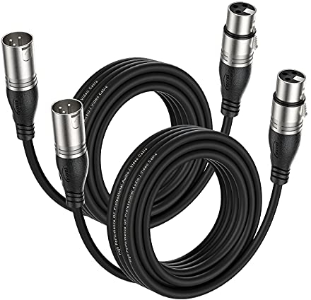 EBXYA Cable de Micrófono XLR 5M 2Pack - Premium Balanceado de 3 Pines Macho a Hembra, Cable DMX de Conexión