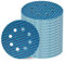 Fischschuppen Schleifpapier 125mm Klett 60 Körnung 8 Loch Schleifscheiben Gelten Exzenterschleifer Blau Schleifpads 70 PCS Stoffunterlegt Diamant-Form Schleifteller Rund
