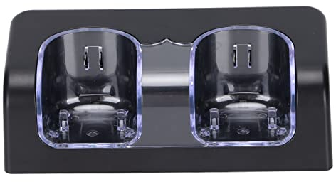 Estink Wii Remote Battery Charger,with Power Cord Stable,Dual Charging Station Dock with Two Rechargeable Capacity Increased Batteries for Wii/Wii U Game Remote Controller(black)