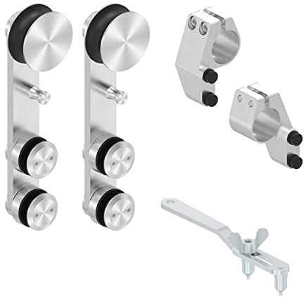 Lot de chariots simples pour portes coulissantes en verre