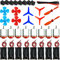 RUNCCI-YUN 8 Set DC Motore Modello - 8pz Mini Motori Rettangolari 1.5V-3V 12000-15000 RPM +Interruttori a Bilanciere+ Eliche+AA Custodia Batteria per DIY Modelli Auto Barche (130 Mini Motori)
