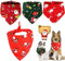 4 Stück Weihnachten Hund Halstuch Haustier Bandana Schal Dreieck Lätzchen für Weihnachts Haustier Kostüm Zubehör für Kleine Mittelgroße Große ​Hunde Katzen (A)