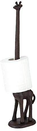 Ecoodisk Porte-serviettes en fonte Girafe - Porte-rouleau de papier toilette créatif en métal sur pied
