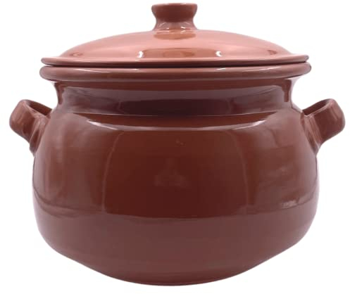 Extra Large Terracotta Cooking Pot with Lid 7l