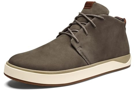 OLUKAI Papaku 'Ili Men's Boots, Durable Waterproof Leather, Cozy Quilted Lining, All-Day Underfoot Cushion, Comfort & Wet Grip Rubber Soles, Mustang/Mustang, 13