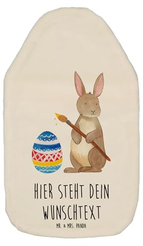 Mr. & Mrs. Panda Personalisierte Wärmflasche Hase Eier Malen - Ostergeschenke, Osterdeko, Personalisierte Geschenke, Körnerkissen mit Namen,
