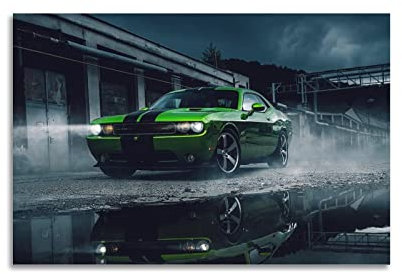 Sportwagen-Poster für Dodge Challenger SRT Demon American Muscle Car Poster Dekorative Malerei Leinwand Wandposter und Kunstbild Druck Moderne Familie Schlafzimmer Dekor Poster 30 x 45 cm