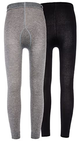 EWERS 2er-Pack Kinderleggings Unifarben, Doppelpack Leggings aus Baumwolle für Mädchen, Made IN Europe