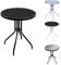INDA-Exclusiv Balkontisch Bistrotisch Glasplatte und pulverbeschichtetes Metallgestell Rund Ø 60 H70cm Tisch Gartentisch Glastisch, Farben:Silber