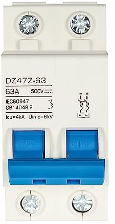 DC Leitungsschutzschalter, Solar Trennschalter, DC Sicherungsautomat,Niederspannungs-Miniatur-Leistungsschalter Sicherungsautomat Solar Energy Switch (2P63A)