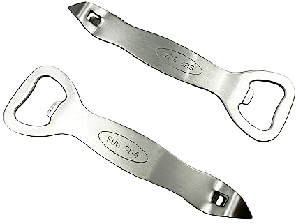 Vokoko 2 Pcs Stainless Steel Can Punch Opener Church Key Can Opener Bottle Opener for Bar Kitchen Party, Gift for Men Husband Father Boyfriend
