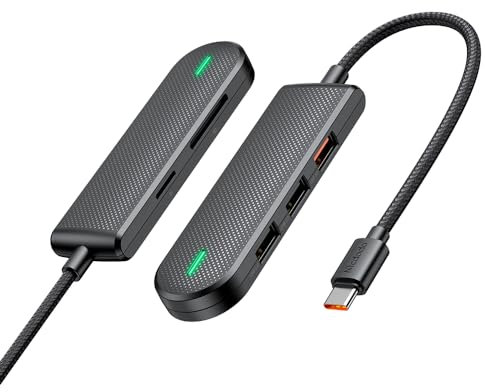 Mcdodo USB C Hub 5 in 1 USB C Dock USB C Adapter, USB 3.0 Anschlüsse, 1 SD und 1 microSD Kartenleser für MacBook Pro 2015/2016/2017, neues MacBook 12-Zoll, Chromebook und mehr Type-C Geräte