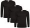 Keanu Mens Thermal Long Sleeve Tops - Pack of 3 - Winter Warm Brushed Underwear Long Sleeve Vest Baselayer - Big Sizes 3XL, 4XL, 5XL (Black, 3XL)