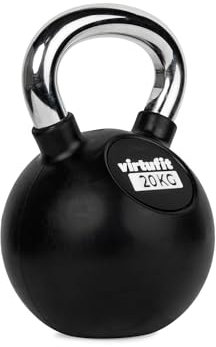 VirtuFit Kettlebell - Gummi - Chrom - 8 kg