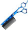 Haarschneideschere, 6 Zoll, professionell, JP440c, Stahl, Blau, 2-in-1-Haarschere mit Kamm, Haarschnitt, Friseur-Haarschneideschere, Friseurschere