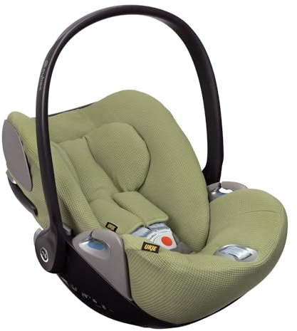 Ukje Bezug Kompatibel mit Cybex Cloud Z, Z2 & T i-size Autositz - Kindersitzbezug - Babyschale-Einlage – Neugeborenen-Stuhlbezug – Schutzhülle aus Baumwolle (Groen Wafel)