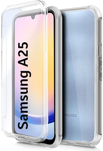 PRISMA ONLINE Funda para Samsung Galaxy A25 5G, Doble Cara 360, Carcasa Transparente Protector Pantalla y Proteccion Cámara Antigolpes Silicona, Delantera Completa Case - A 25 6.7 2024