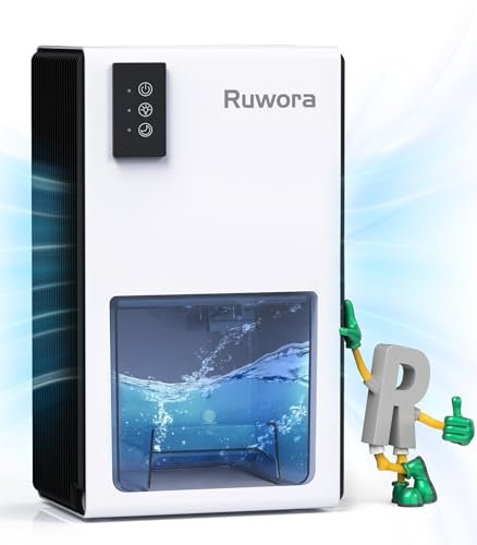 Dehumidifier, 2.5L Dehumidifiers for Home, Quiet, Dehumidifier for 75m², with 7 Color LED Light, for Bedroom, Closet, Basement, Bathroom