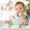 AiTuiTui Jouets de Dentition avec Ventouses pour Bebe, Grignoteuse Bébé Sans BPA pour Les de 3 6 9 Mois, Montessori Silicone Jouets avec Anneau en Bois pour Naissance Garcon Fille Cadeau (Rose Clair)