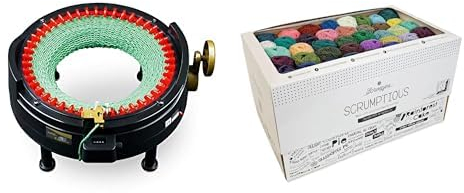 Addi Express Kingsize 46 Nadeln Strickmaschine + Scheepjes Scrumptious Farbpaket: Tauchen Sie in Kreativität mit 80 Mini-Bällen, jeweils 30g, voller inspirierender Farbtöne