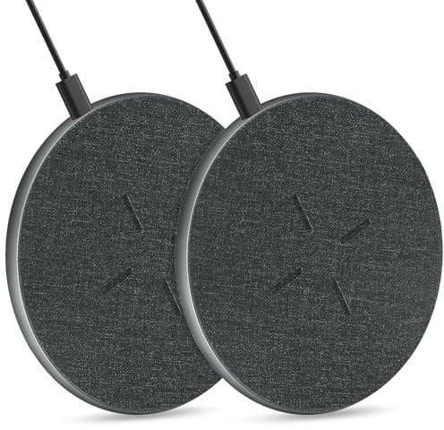 2 Pack Wireless Charger for iPhone 16/15/14/13/12/11/Pro Max/XR/X/8 Plus, 15W Qi Fast Wireless Charging Pad for Samsung Galaxy S23/S22/S21/S20/S10, Huawei P30 Pro/Mate RS and Other Qi Phones