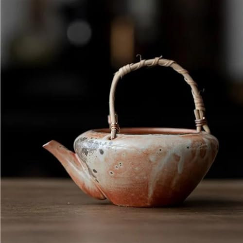 Set De Théière Et Tasse De Noël Bol À Thé Vert Chinois Collection Services Thé Pot En Rotin Japonais Bouilloire Brassage Thé Théière En Poterie Au Feu Bois À L'encre Faite À La Main Théière(11x8cm 170