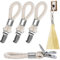4 Pièces Pince à Serviette,Accroche Torchon en Acier Inoxidable avec Corde,Crochet Torchon Cuisine,Pince Torchons de Cuisine,Accroche Serviette Salle de Bain,Clips Porte-Torchon